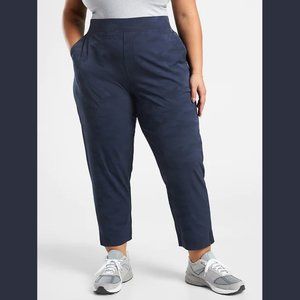 NWT NEW Athleta Brooklyn Ankle Camo Pant Navy Blue 16 Lightweight